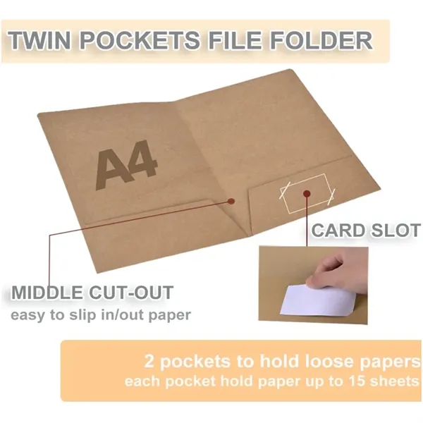 Paper File Folders With Pockets For Office School - Paper File Folders With Pockets For Office School - Image 2 of 6