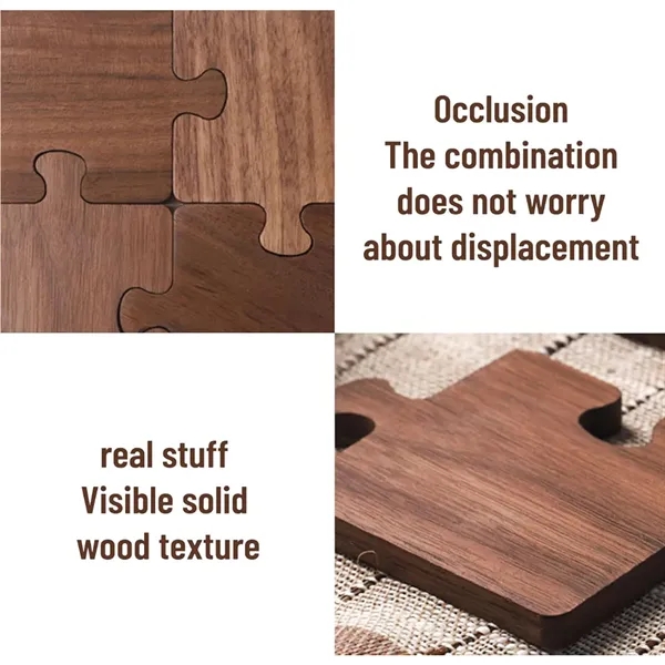 Natural Wooden Heavy Duty Puzzle Drink Coasters - Natural Wooden Heavy Duty Puzzle Drink Coasters - Image 2 of 5