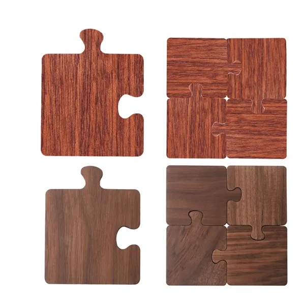 Natural Wooden Heavy Duty Puzzle Drink Coasters - Natural Wooden Heavy Duty Puzzle Drink Coasters - Image 4 of 5