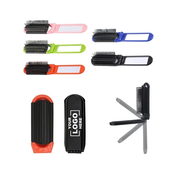 Colorful Portable Folding Hair Comb with Mirror - Colorful Portable Folding Hair Comb with Mirror - Image 0 of 5