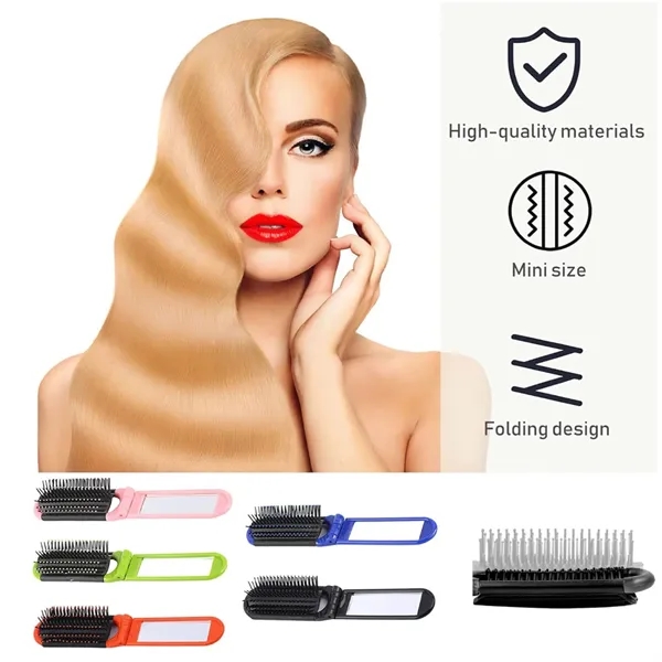 Colorful Portable Folding Hair Comb with Mirror - Colorful Portable Folding Hair Comb with Mirror - Image 3 of 5
