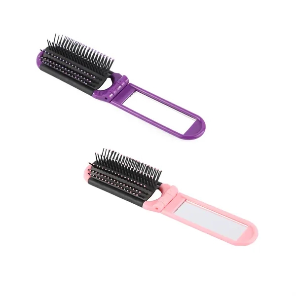 Colorful Portable Folding Hair Comb with Mirror - Colorful Portable Folding Hair Comb with Mirror - Image 5 of 5