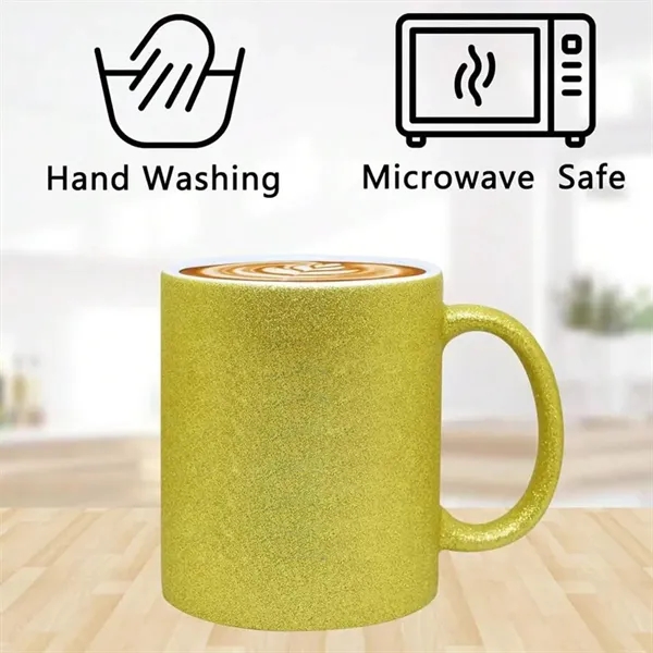 11oz Colors Shimmer Glitter Sublimation Ceramic Coffee Mug - 11oz Colors Shimmer Glitter Sublimation Ceramic Coffee Mug - Image 2 of 4