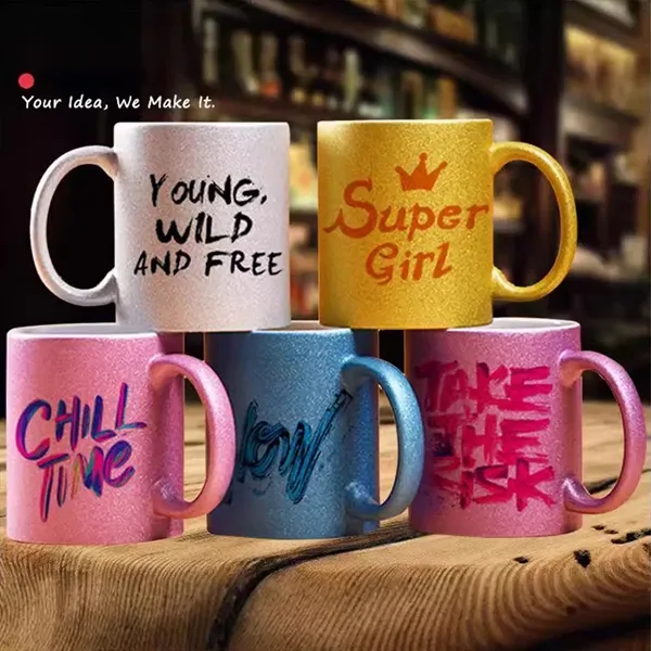 11oz Colors Shimmer Glitter Sublimation Ceramic Coffee Mug - 11oz Colors Shimmer Glitter Sublimation Ceramic Coffee Mug - Image 3 of 4