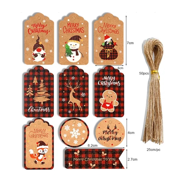 50 Pcs Kraft Paper Holiday Gift Tags With Strings - 50 Pcs Kraft Paper Holiday Gift Tags With Strings - Image 2 of 8