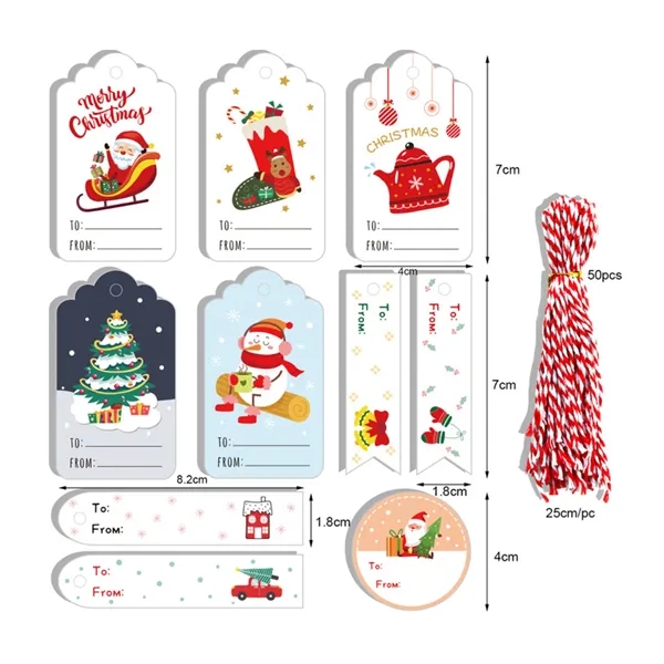 50 Pcs Kraft Paper Holiday Gift Tags With Strings - 50 Pcs Kraft Paper Holiday Gift Tags With Strings - Image 5 of 8