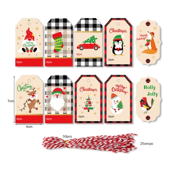 50 Pcs Kraft Paper Holiday Gift Tags With Strings - 50 Pcs Kraft Paper Holiday Gift Tags With Strings - Image 7 of 8
