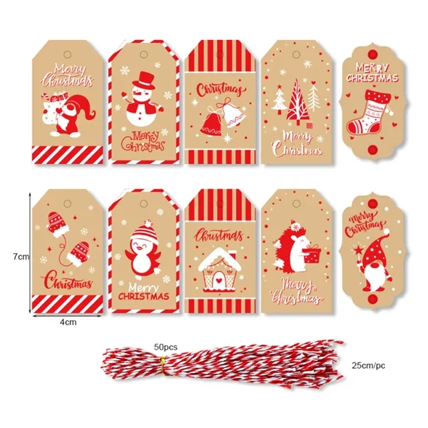 50 Pcs Kraft Paper Holiday Gift Tags With Strings - 50 Pcs Kraft Paper Holiday Gift Tags With Strings - Image 8 of 8