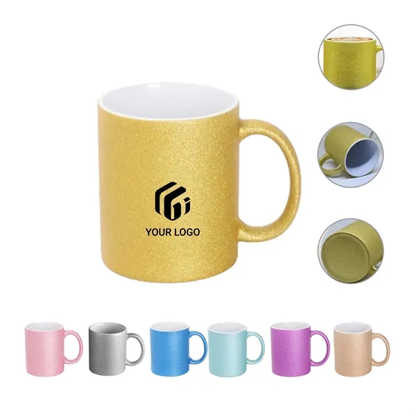 11oz Colors Shimmer Glitter Sublimation Ceramic Coffee Mug - 11oz Colors Shimmer Glitter Sublimation Ceramic Coffee Mug - Image 0 of 4