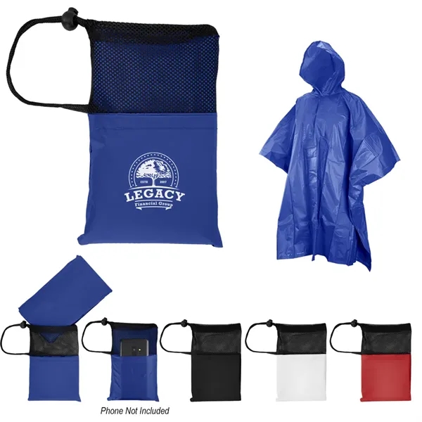 PEVA Poncho With Drawstring Pouch - PEVA Poncho With Drawstring Pouch - Image 1 of 5