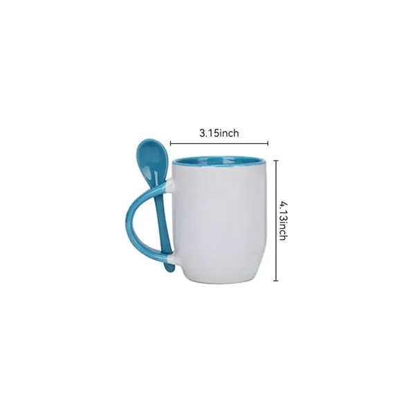 12oz Sublimation Colorful Interior Coffee Mugs With Spoons - 12oz Sublimation Colorful Interior Coffee Mugs With Spoons - Image 1 of 4