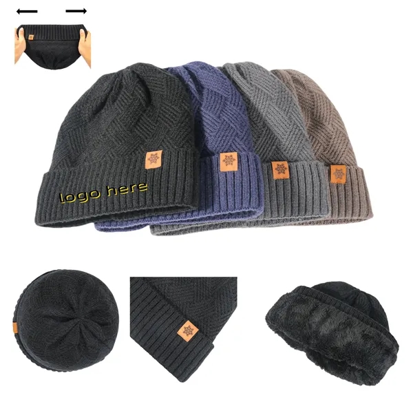 Fleece-Lined Thick Knit Hat - Fleece-Lined Thick Knit Hat - Image 0 of 5