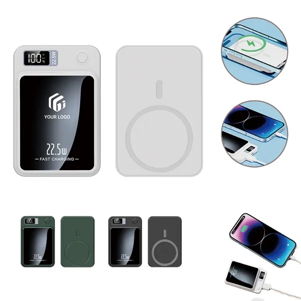 10000mAh Portable Charger Magnetic Wireless Power Bank - 10000mAh Portable Charger Magnetic Wireless Power Bank - Image 0 of 4