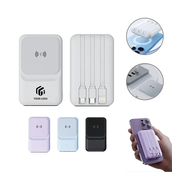 10000 mAh Multifunctional Portable Magnetic Wired Power Bank - 10000 mAh Multifunctional Portable Magnetic Wired Power Bank - Image 0 of 4