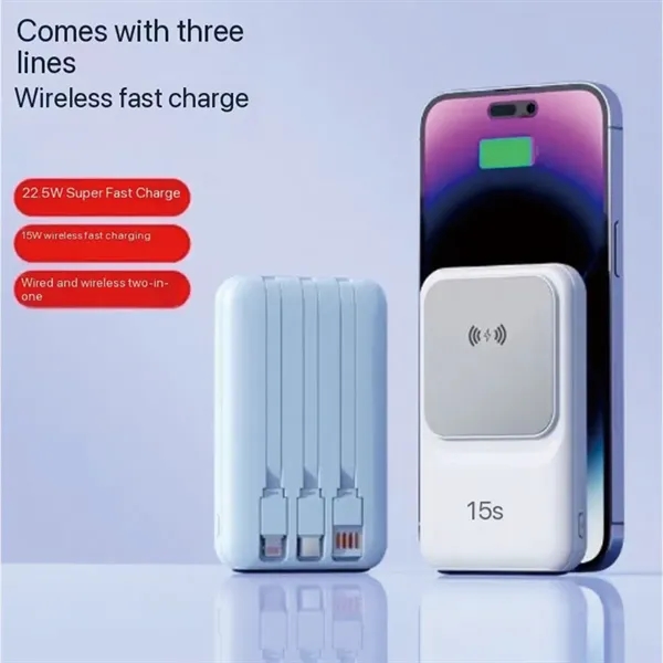 10000 mAh Multifunctional Portable Magnetic Wired Power Bank - 10000 mAh Multifunctional Portable Magnetic Wired Power Bank - Image 2 of 4