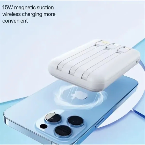 10000 mAh Multifunctional Portable Magnetic Wired Power Bank - 10000 mAh Multifunctional Portable Magnetic Wired Power Bank - Image 3 of 4