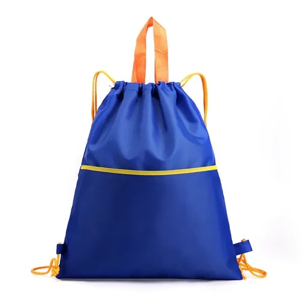 Waterproof Drawstring Gym Backpack With Zipper - Waterproof Drawstring Gym Backpack With Zipper - Image 1 of 4