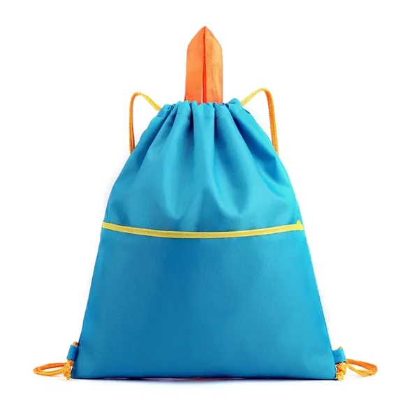 Waterproof Drawstring Gym Backpack With Zipper - Waterproof Drawstring Gym Backpack With Zipper - Image 4 of 4