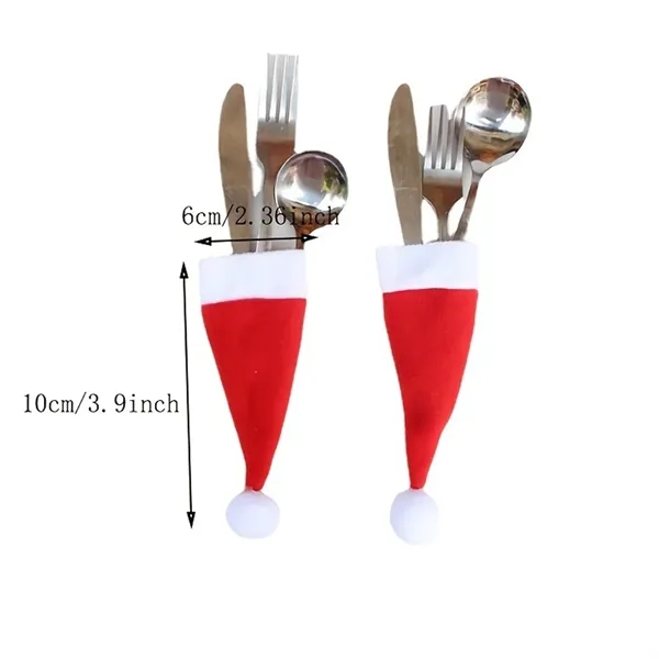 Christmas Mini Santa Hat Cutlery Set Holders - Christmas Mini Santa Hat Cutlery Set Holders - Image 1 of 4