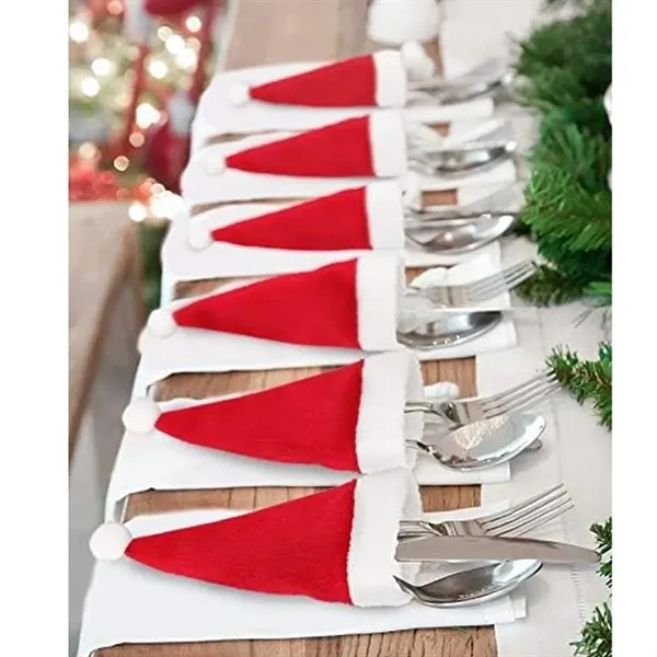 Christmas Mini Santa Hat Cutlery Set Holders - Christmas Mini Santa Hat Cutlery Set Holders - Image 3 of 4