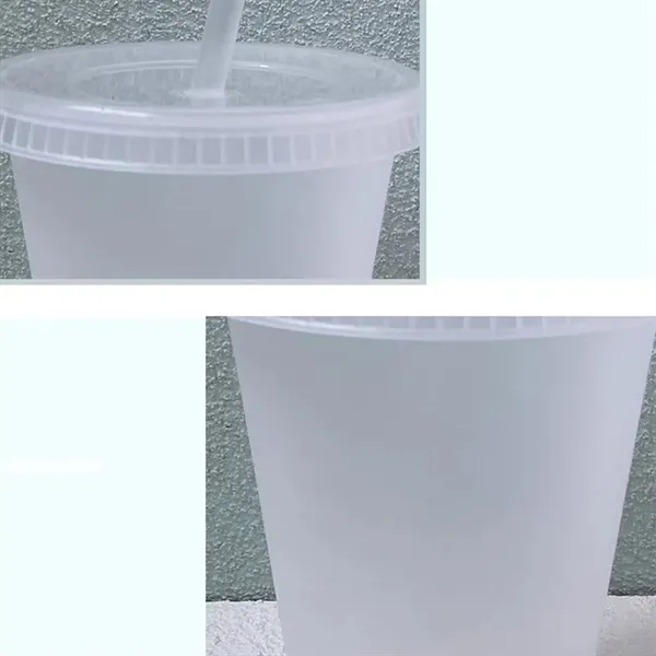 16oz Reusable Frosted Plastic Straw Cup - 16oz Reusable Frosted Plastic Straw Cup - Image 3 of 3