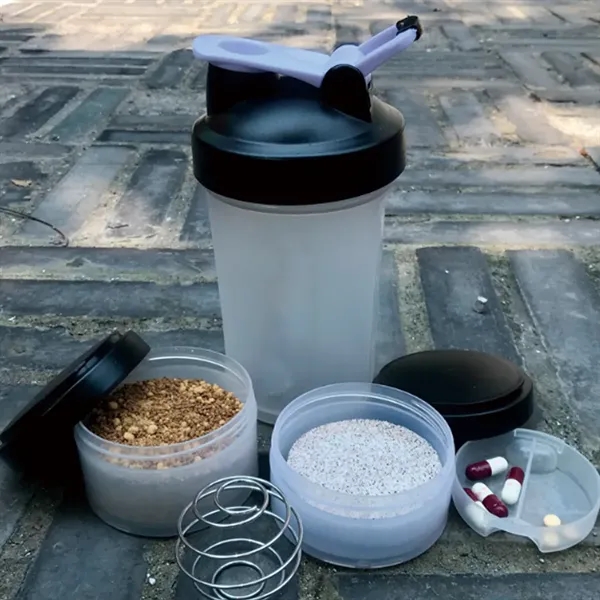 Sports Fitness Shake Cup With Handle Three Pill Box Layer - Sports Fitness Shake Cup With Handle Three Pill Box Layer - Image 3 of 4