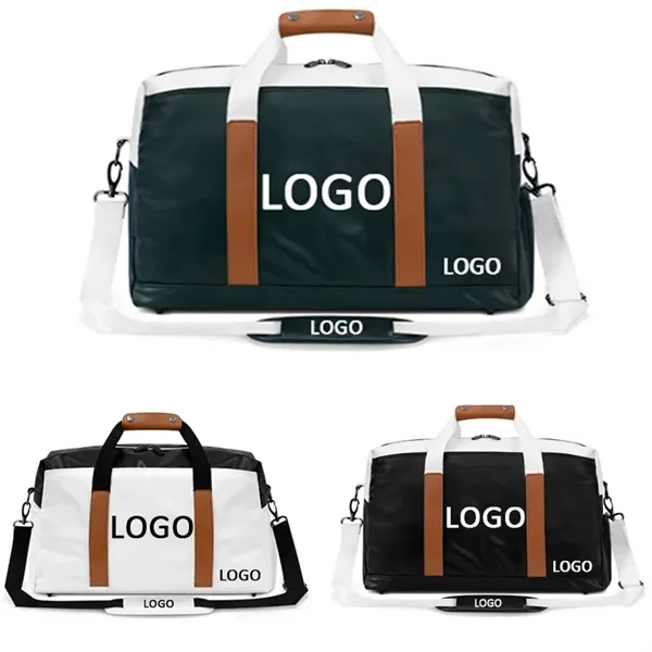 19'' Pu Leather Sports Gym Duffle With Shoe Compartment - 19'' Pu Leather Sports Gym Duffle With Shoe Compartment - Image 0 of 5