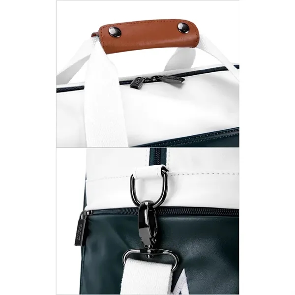 19'' Pu Leather Sports Gym Duffle With Shoe Compartment - 19'' Pu Leather Sports Gym Duffle With Shoe Compartment - Image 3 of 5