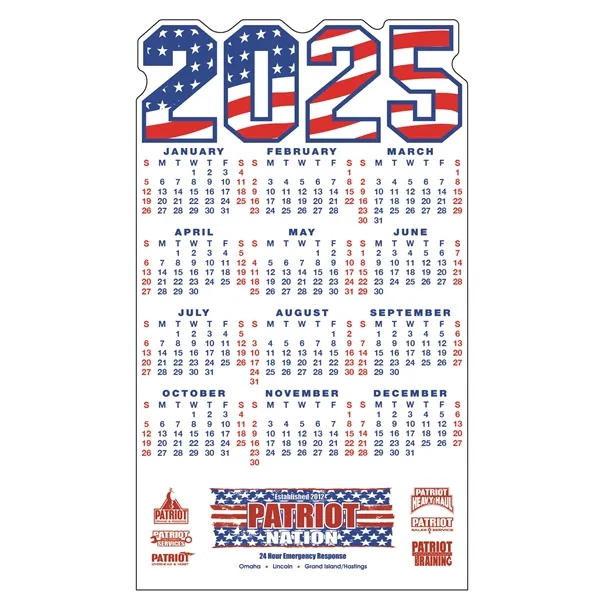 3.84" x 6.6" Flag Calendar Magnet - 3.84" x 6.6" Flag Calendar Magnet - Image 0 of 0