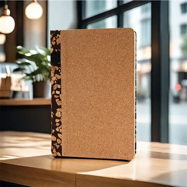 A5 Eco-friendly Coffee Cork Cover Notebook with Pen Slot - A5 Eco-friendly Coffee Cork Cover Notebook with Pen Slot - Image 1 of 10