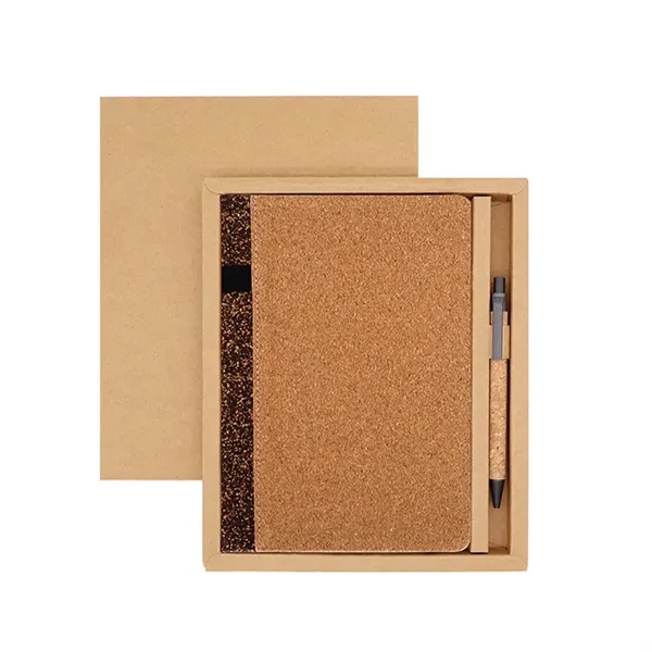 A5 Eco-friendly Coffee Cork Cover Notebook with Pen Slot - A5 Eco-friendly Coffee Cork Cover Notebook with Pen Slot - Image 10 of 10