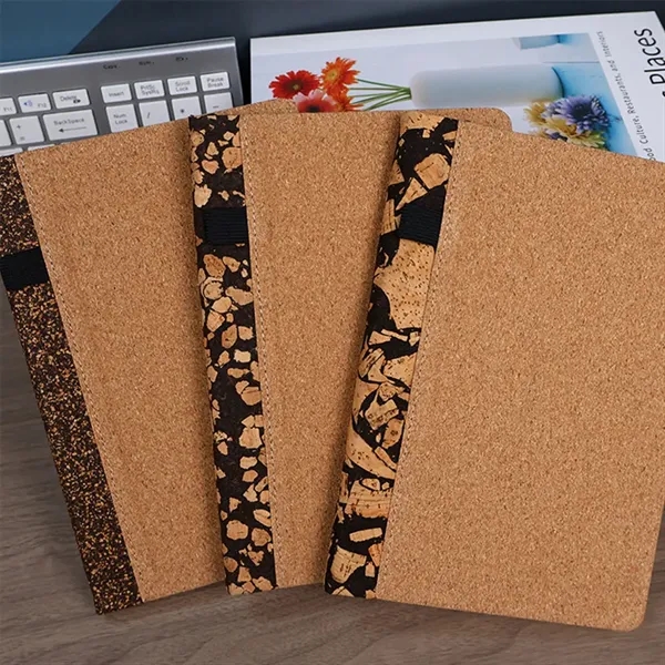 A5 Eco-friendly Coffee Cork Cover Notebook with Pen Slot - A5 Eco-friendly Coffee Cork Cover Notebook with Pen Slot - Image 2 of 10