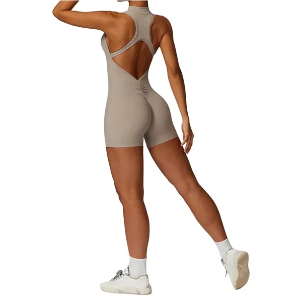 Women One-piece Yoga Fitness Suit Sleeveless - Women One-piece Yoga Fitness Suit Sleeveless - Image 4 of 7