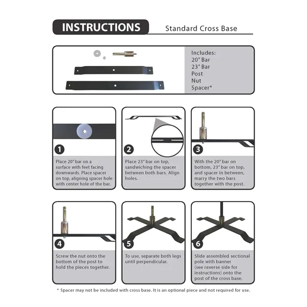 8' Portable Double Sided Teardrop Kit with Cross Base - 8' Portable Double Sided Teardrop Kit with Cross Base - Image 13 of 13