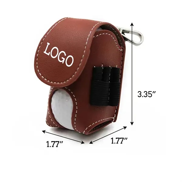 4-in-1 Portable PU Leather Mini Golf Ball Bag Pouch Holder - 4-in-1 Portable PU Leather Mini Golf Ball Bag Pouch Holder - Image 1 of 3