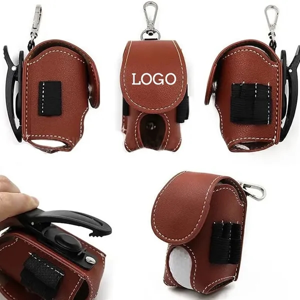 4-in-1 Portable PU Leather Mini Golf Ball Bag Pouch Holder - 4-in-1 Portable PU Leather Mini Golf Ball Bag Pouch Holder - Image 3 of 3