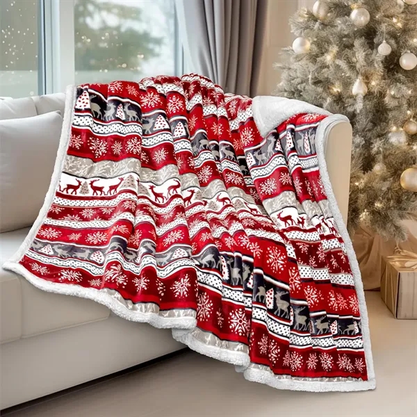 Premium Christmas Sherpa Throw Blanket 50"x60" - Premium Christmas Sherpa Throw Blanket 50"x60" - Image 0 of 5