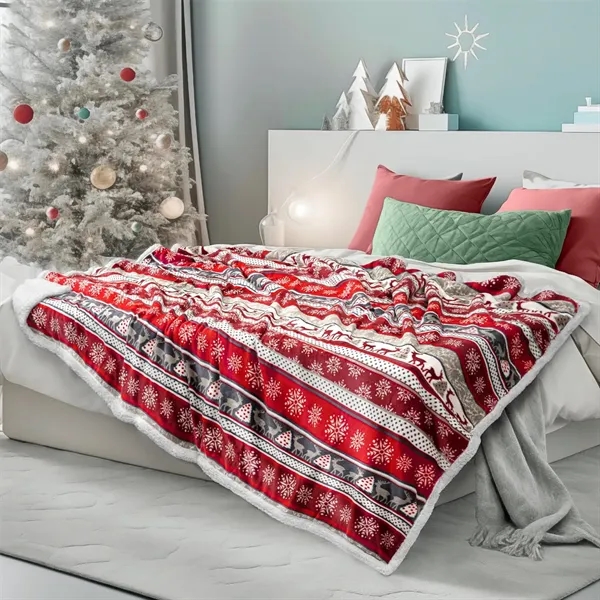 Premium Christmas Sherpa Throw Blanket 50"x60" - Premium Christmas Sherpa Throw Blanket 50"x60" - Image 1 of 5