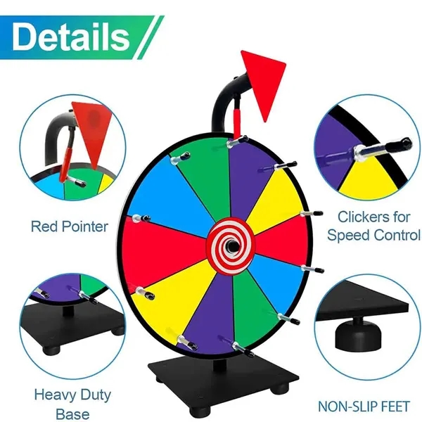 12 Inch Heavy Duty Spinning Prize Wheel - 12 Inch Heavy Duty Spinning Prize Wheel - Image 1 of 4