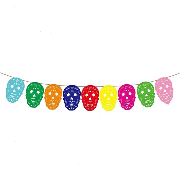 Custom Mexican Party Papel Picado Banner 12"x8" - Custom Mexican Party Papel Picado Banner 12"x8" - Image 2 of 3
