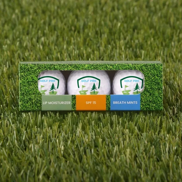 Custom 3 Pack Golf Ball Lip Moisturizer, Mints & SPF15 Lip Moisturi