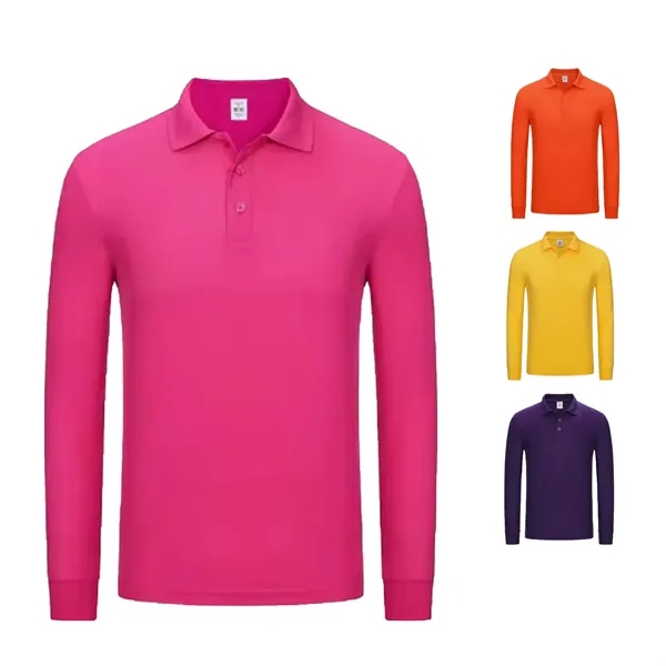 Men's Long Sleeve Polo Shirts - Men's Long Sleeve Polo Shirts - Image 2 of 3