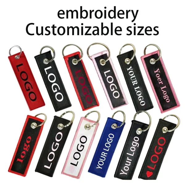 5'' Custom Embroidery Fabric Keychain with keyring - 5'' Custom Embroidery Fabric Keychain with keyring - Image 0 of 2