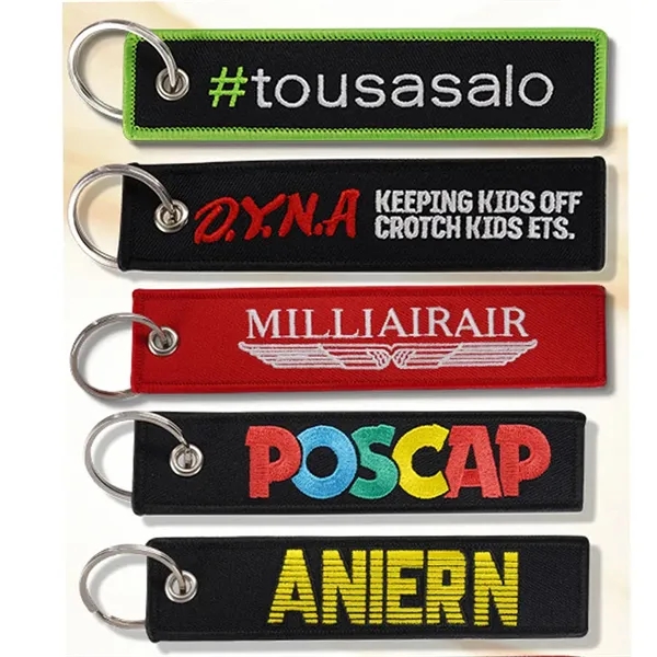 5'' Custom Embroidery Fabric Keychain with keyring - 5'' Custom Embroidery Fabric Keychain with keyring - Image 2 of 2