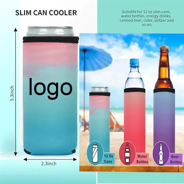 12oz Custom Full Color Beer Soda Bottle Can Cooler Sleeve - 12oz Custom Full Color Beer Soda Bottle Can Cooler Sleeve - Image 2 of 4