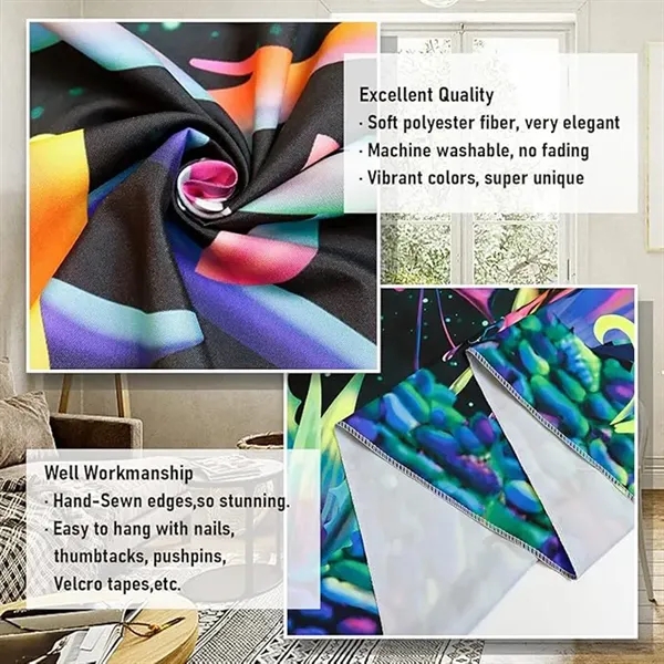 Custom Full Color Festival Room Decor Wall Hanging Tapestry - Custom Full Color Festival Room Decor Wall Hanging Tapestry - Image 2 of 3