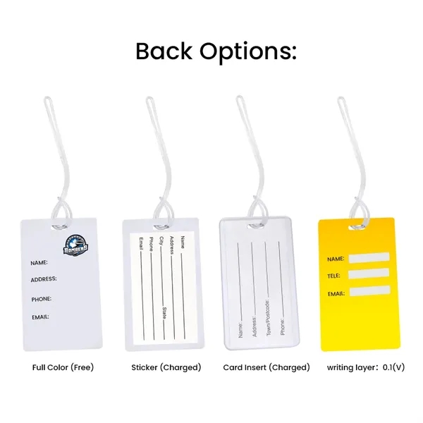 Full Color Plastic Luggage Tags With Strap - Full Color Plastic Luggage Tags With Strap - Image 1 of 9