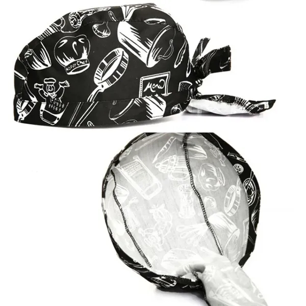Adjustable Waiter Bandana Hat Chef Work Cap - Adjustable Waiter Bandana Hat Chef Work Cap - Image 2 of 4