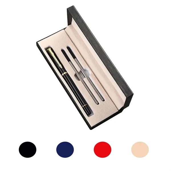 Metal Black Fountain Pen With Gift Box - Metal Black Fountain Pen With Gift Box - Image 0 of 4