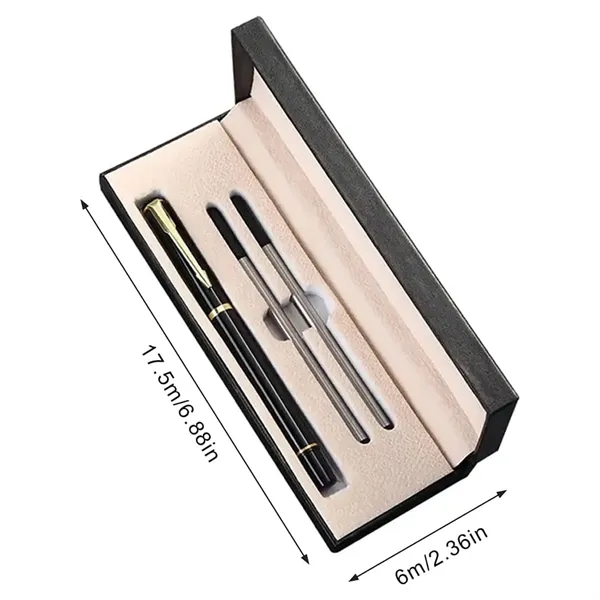 Metal Black Fountain Pen With Gift Box - Metal Black Fountain Pen With Gift Box - Image 1 of 4